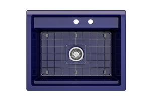 Alternate Image for BOCCHI Baveno Uno 27" Dual Mount Fireclay Workstation Kitchen Sink Kit with Accessories, Sapphire Blue, 1633-010-0132