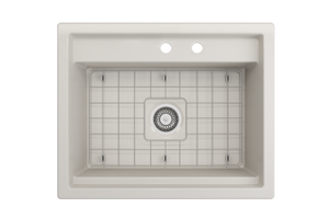 Alternate Image for BOCCHI Baveno Uno 27" Dual Mount Fireclay Workstation Kitchen Sink Kit with Accessories, Biscuit, 1633-014-0132