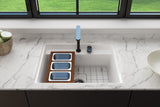BOCCHI Baveno Uno 27" Dual Mount Fireclay Workstation Kitchen Sink Kit with Accessories, Sapphire Blue, 1633-010-0127