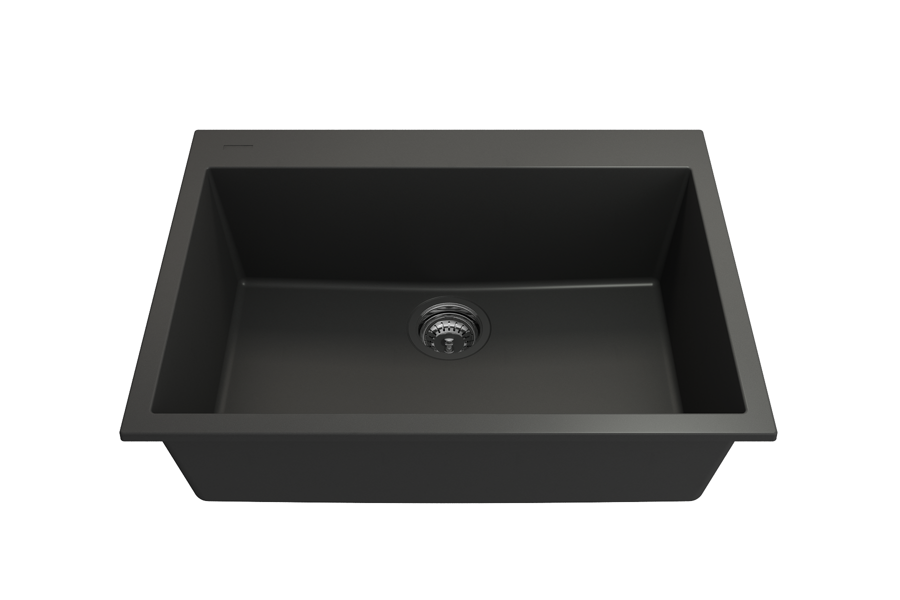 BOCCHI Campino Uno 27" Dual Mount Granite Kitchen Sink Kit, Matte Black, 1634-504-0126