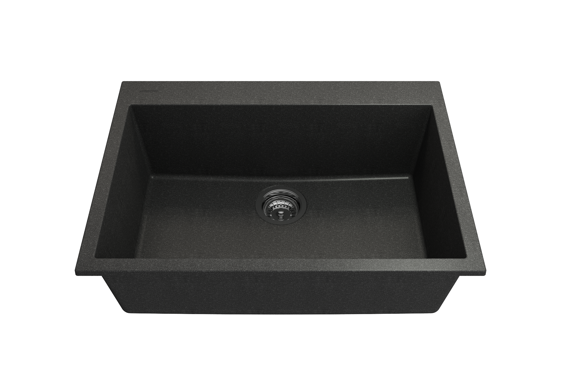 BOCCHI Campino Uno 27" Dual Mount Granite Kitchen Sink Kit, Metallic Black, 1634-505-0126