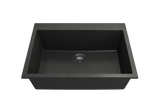 BOCCHI Campino Uno 27" Dual Mount Granite Kitchen Sink Kit, Metallic Black, 1634-505-0126