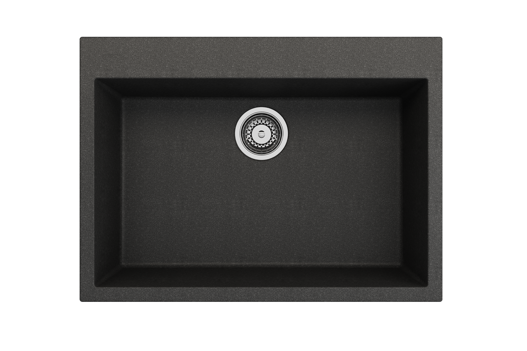 BOCCHI Campino Uno 27" Dual Mount Granite Kitchen Sink Kit, Metallic Black, 1634-505-0126