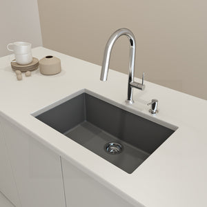 Alternate Image for BOCCHI Campino Uno 27" Dual Mount Granite Kitchen Sink Kit, Concrete Gray, 1634-506-0126