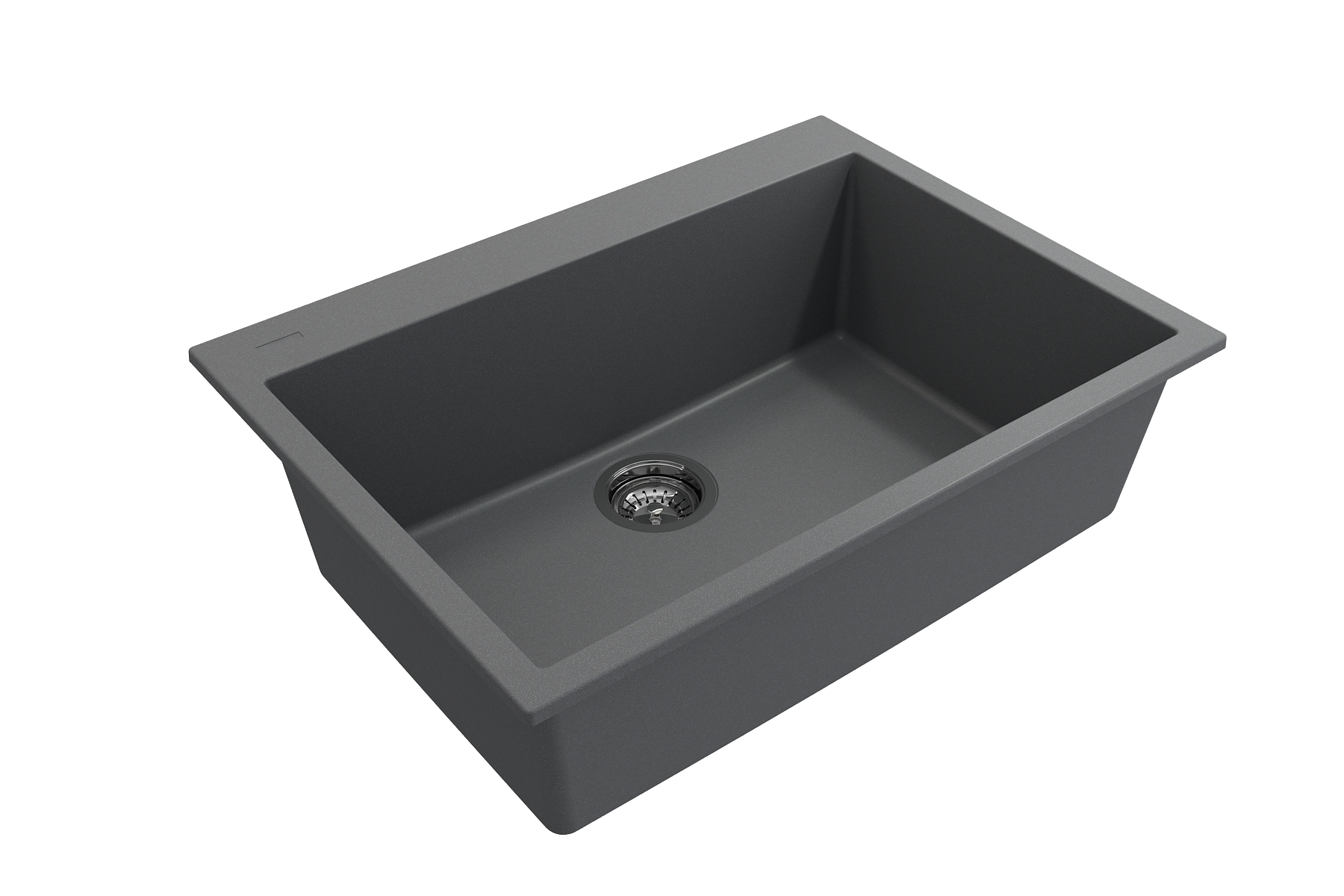 BOCCHI Campino Uno 27" Dual Mount Granite Kitchen Sink Kit, Concrete Gray, 1634-506-0126