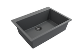 BOCCHI Campino Uno 27" Dual Mount Granite Kitchen Sink Kit, Concrete Gray, 1634-506-0126