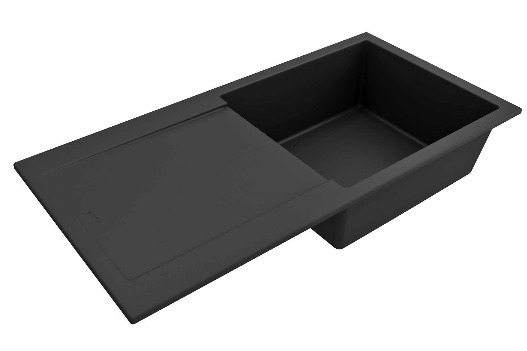BOCCHI Levanzo 39" Dual Mount Granite Kitchen Sink Kit, Matte Black, Includes Drainboard, 1635-504-0120