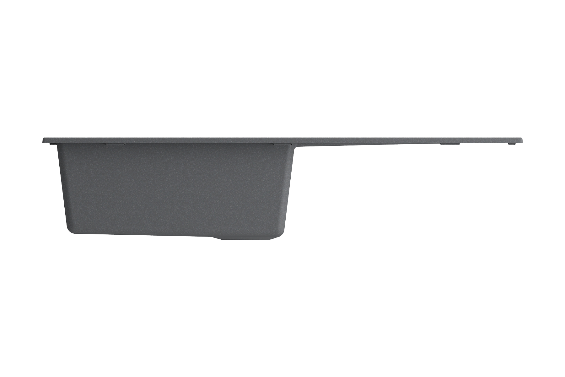 BOCCHI Levanzo 39" Dual Mount Granite Kitchen Sink Kit, Concrete Gray, Includes Drainboard, 1635-506-0120