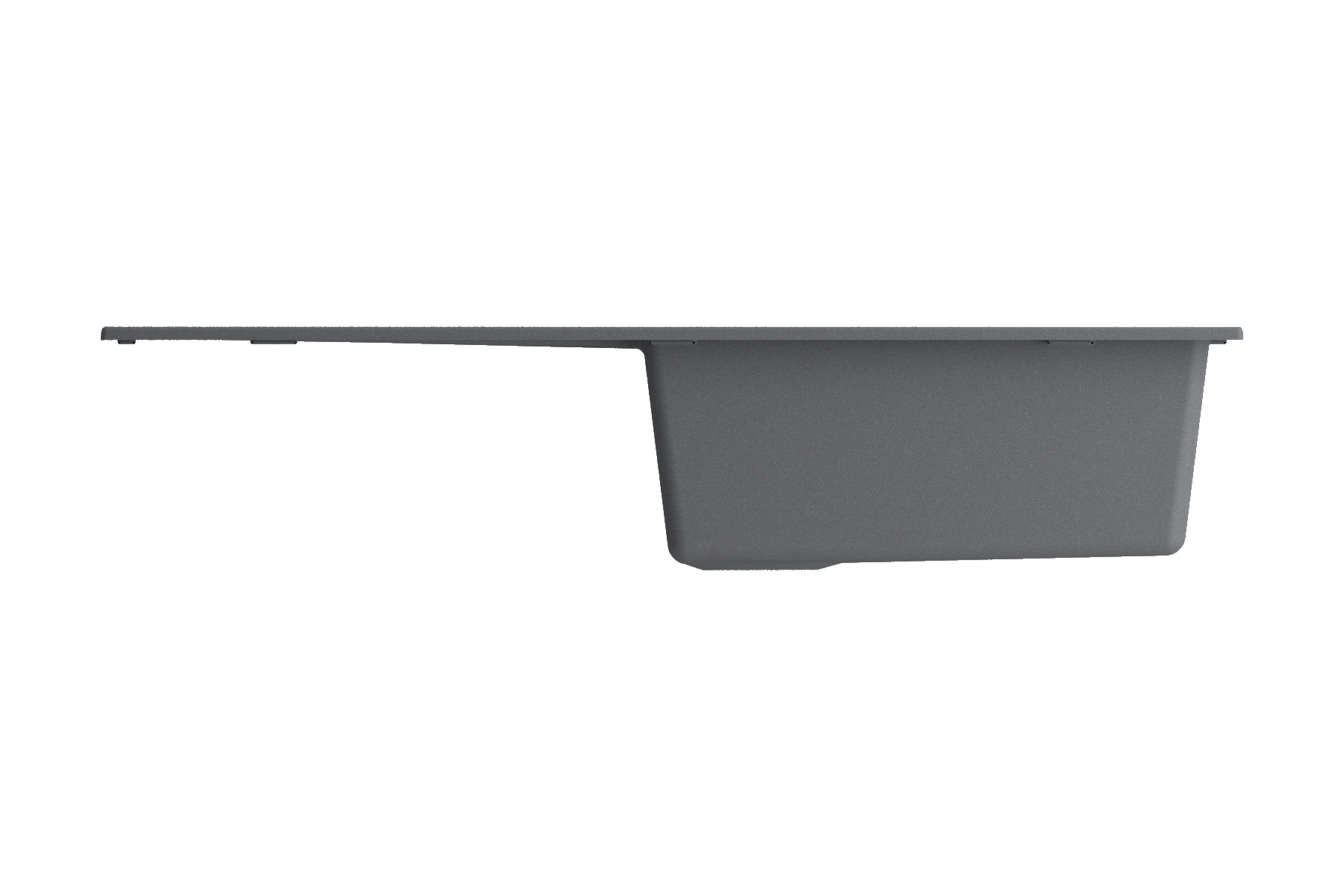 BOCCHI Levanzo 39" Dual Mount Granite Kitchen Sink Kit, Concrete Gray, Includes Drainboard, 1635-506-0120