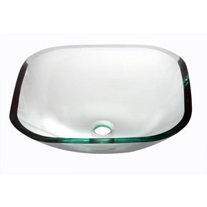 Alternate Image for Dawn 16" Tempered Glass Vessel Sink, Clear, Square, GVB84001
