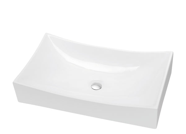 Dawn 26" Ceramic Vessel Sink, White, Rectangle, CASN148000