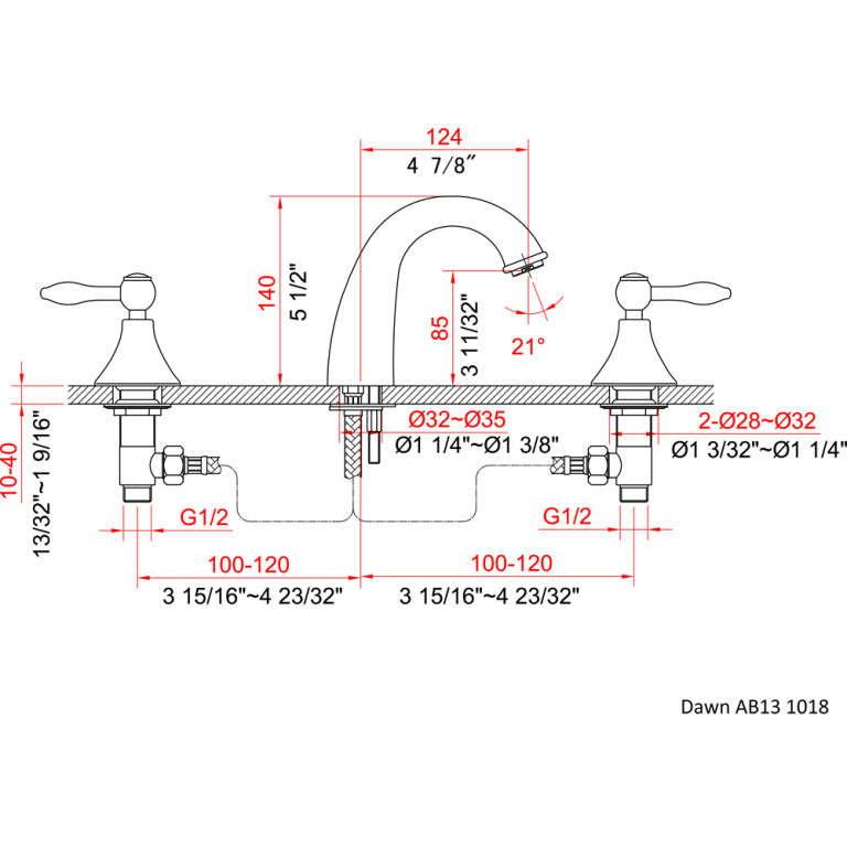 Dawn 6" 1.2 GPM Bathroom Faucet, Chrome, AB13 1018C - The Sink Boutique