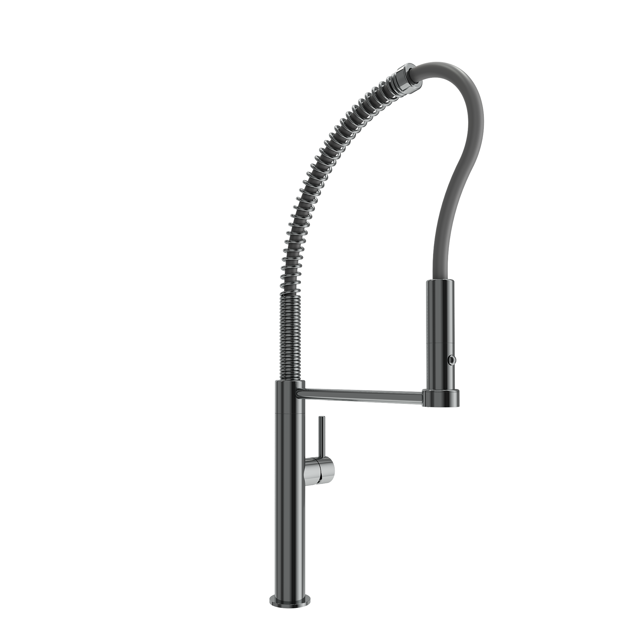 BOCCHI Baveno Pro 1.75 GPM 90 Degree Forward Brass Kitchen Faucet, Professional, Goose Neck, Gun Metal, 2027 0001 GM