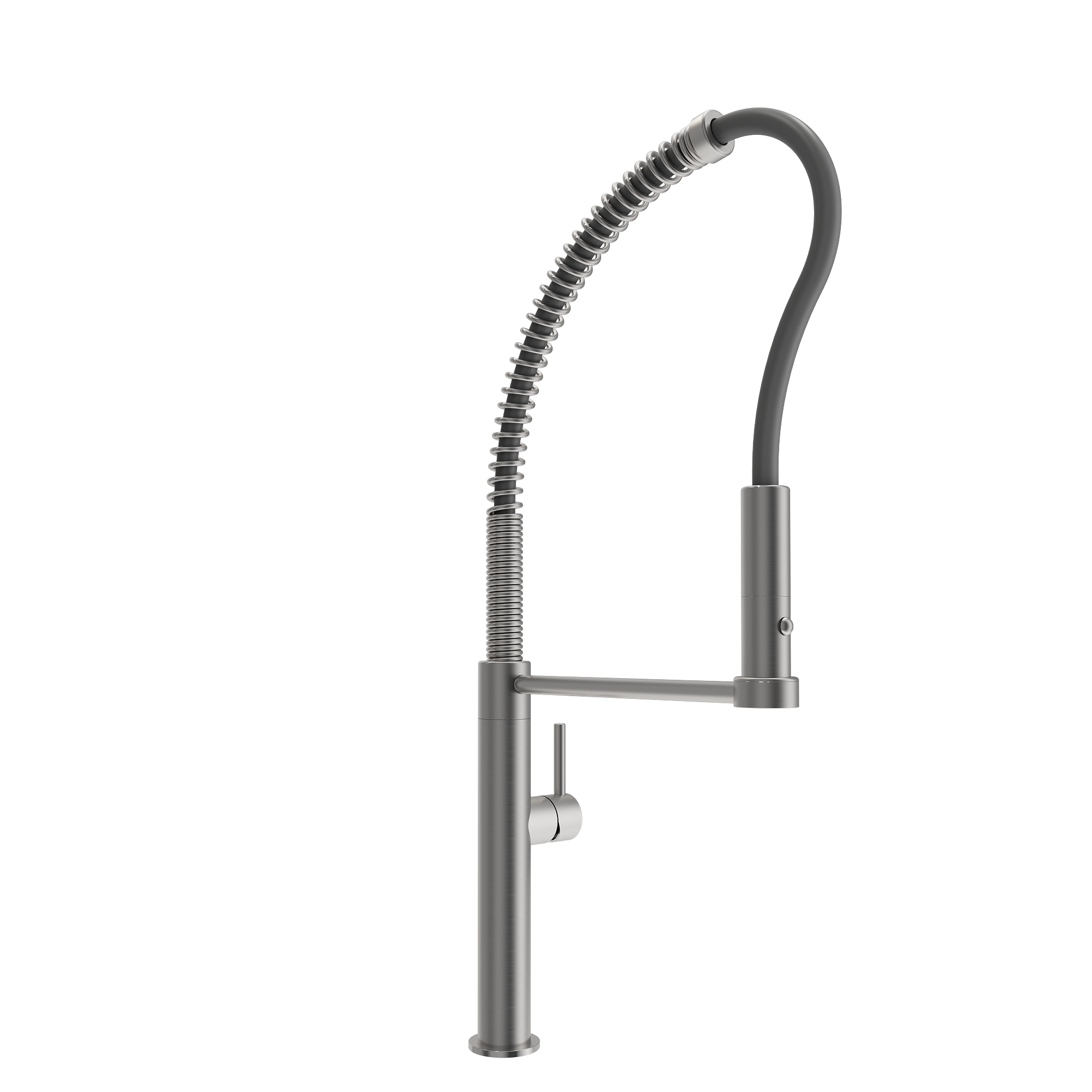 BOCCHI Baveno Pro 1.75 GPM 90 Degree Forward Brass Kitchen Faucet, Professional, Goose Neck, Stainless Steel, 2027 0001 SS