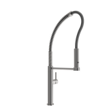 BOCCHI Baveno Pro 1.75 GPM 90 Degree Forward Brass Kitchen Faucet, Professional, Goose Neck, Stainless Steel, 2027 0001 SS
