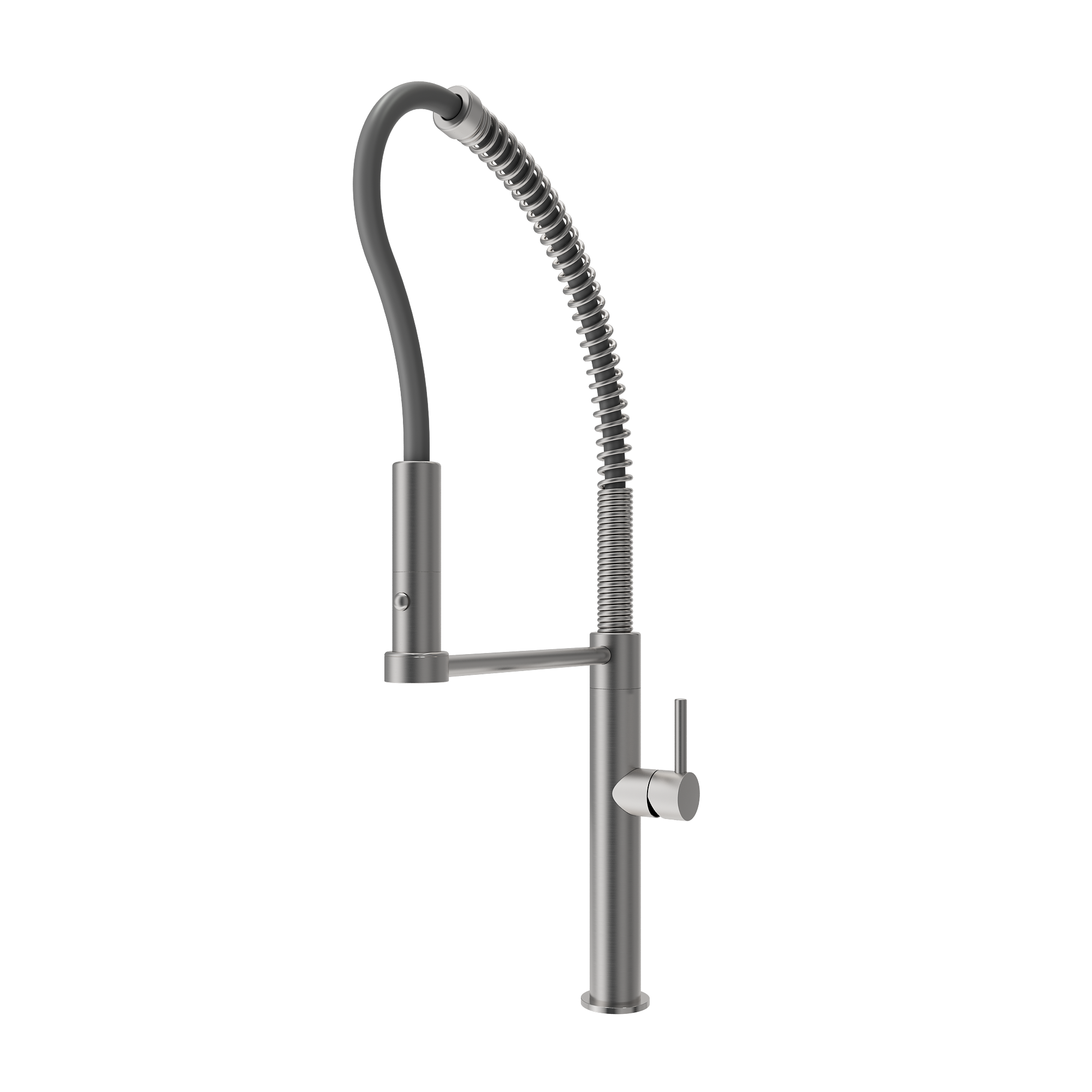 BOCCHI Baveno Pro 1.75 GPM 90 Degree Forward Brass Kitchen Faucet, Professional, Goose Neck, Stainless Steel, 2027 0001 SS