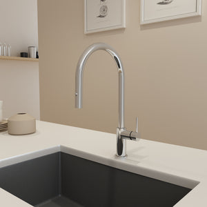 Alternate Image for BOCCHI Baveno Duo 1.75 GPM 90 Degree Forward Brass Kitchen Faucet, Chrome, 2028 0001 CH