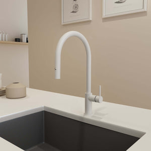 Alternate Image for BOCCHI Baveno Duo 1.75 GPM 90 Degree Forward Brass Kitchen Faucet, Matte White, 2028 0001 MW