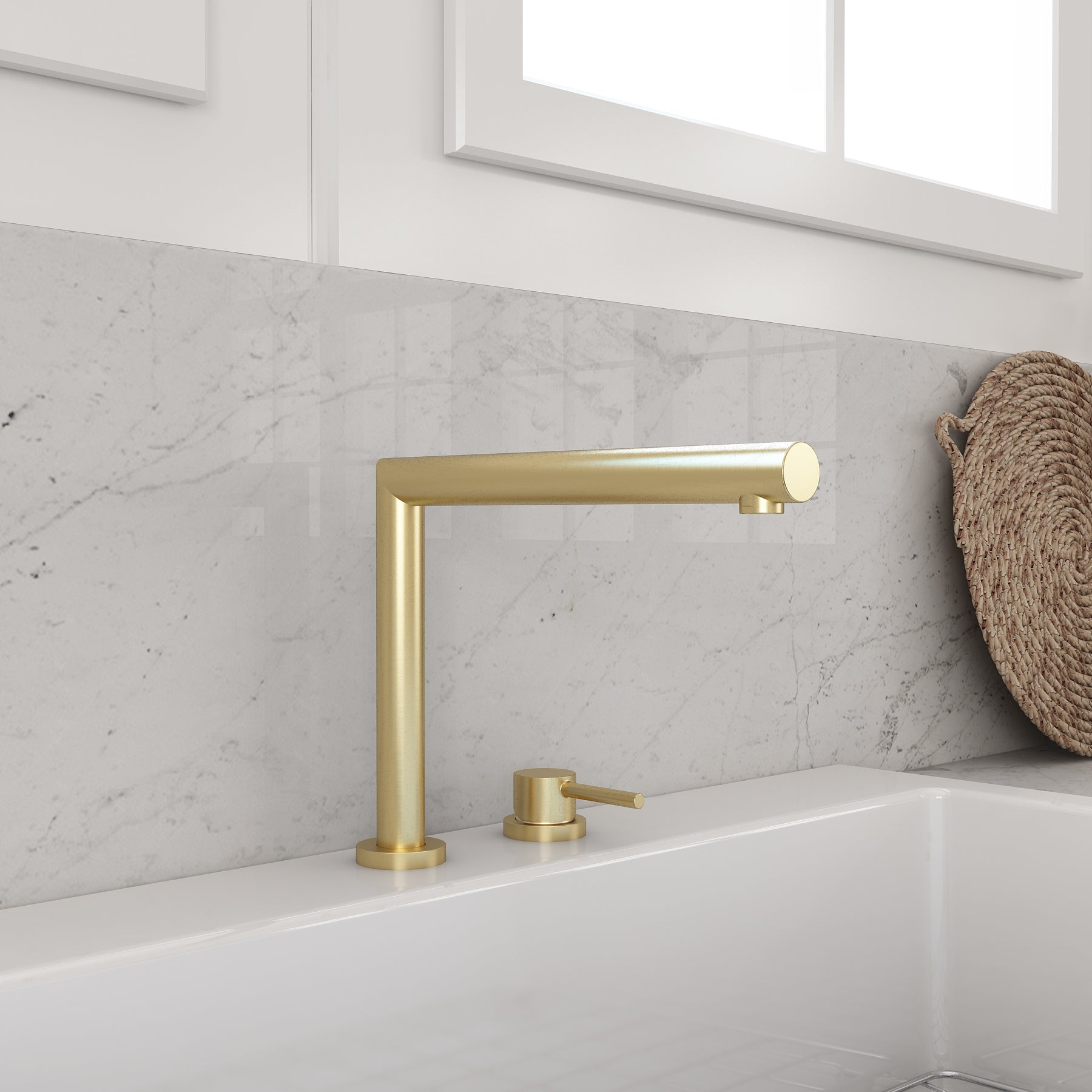 BOCCHI Baveno Move 1.75 GPM Lever Brass Kitchen Faucet, Brushed Gold, 2029 0001 BG