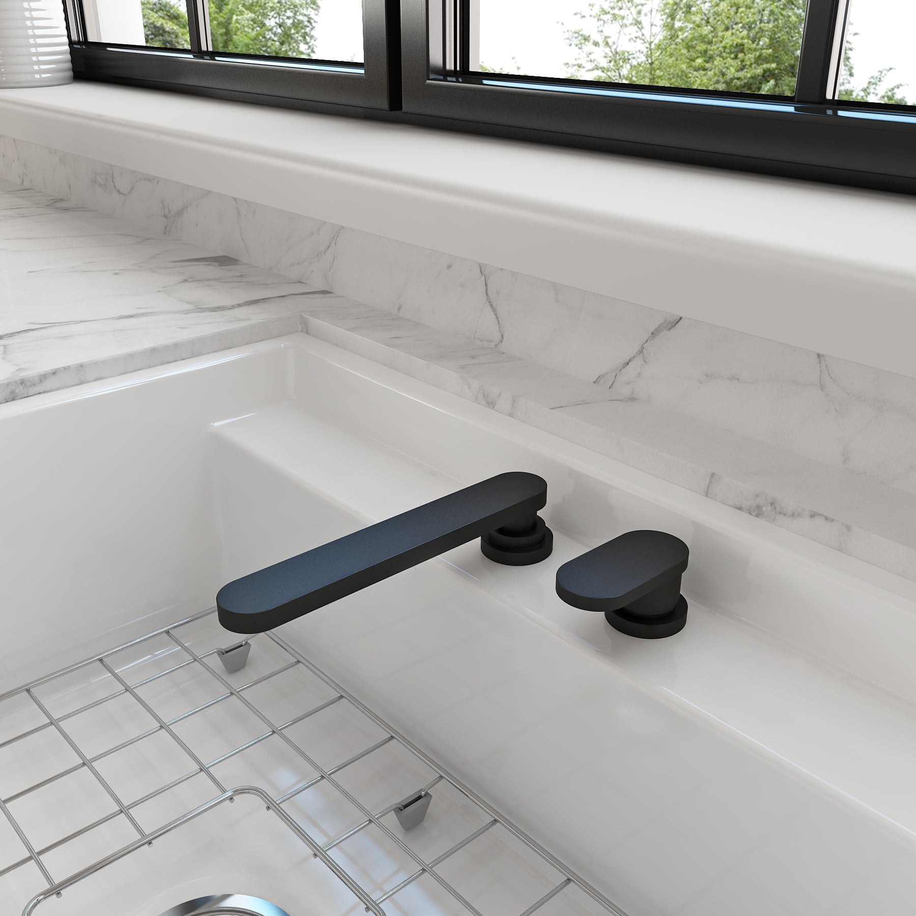 BOCCHI Baveno Move 1.75 GPM Lever Brass Kitchen Faucet, Jet Black, 2030 0001 JB