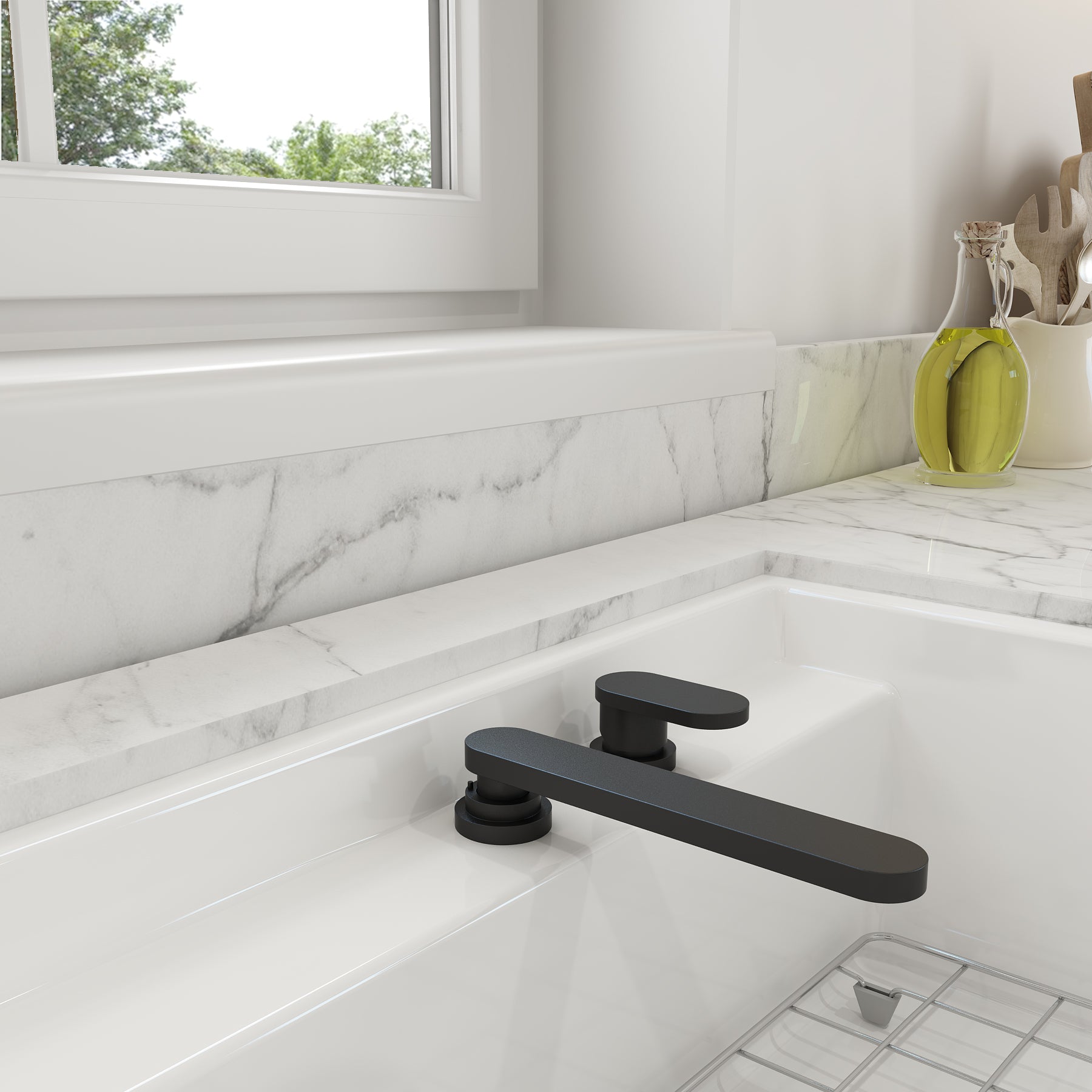 BOCCHI Baveno Move 1.75 GPM Lever Brass Kitchen Faucet, Jet Black, 2030 0001 JB