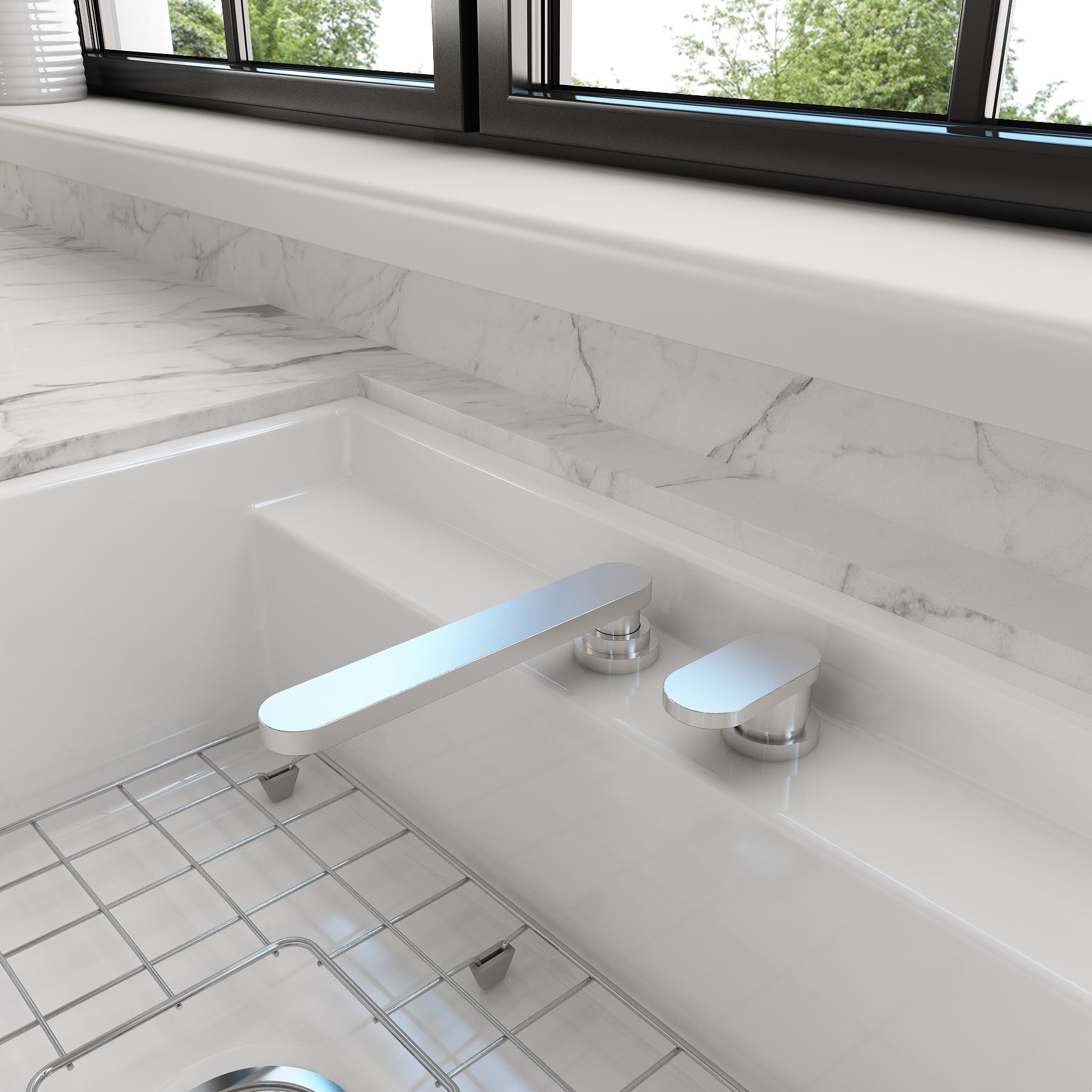 BOCCHI Baveno Move 1.75 GPM Lever Brass Kitchen Faucet, Stainless Steel, 2030 0001 SS