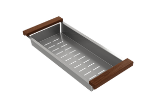 Alternate Image for BOCCHI Deep Stainless Steel Colander w/Wooden Sapele Handles fits 1500, 1501, 1551, and 1604 sinks, 2310 0008