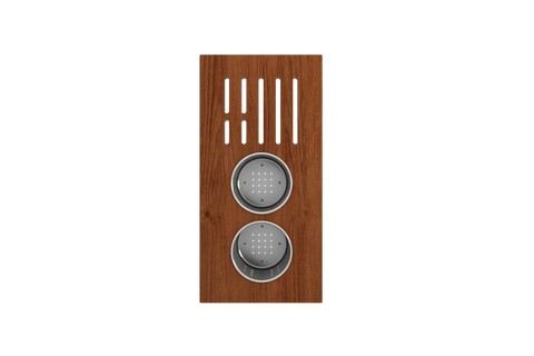 BOCCHI Wood Board with 2 Round Stainless Steel Bowls & Knife Holder F/1616, 1618, 1633 (inner ledge), 2320 0008