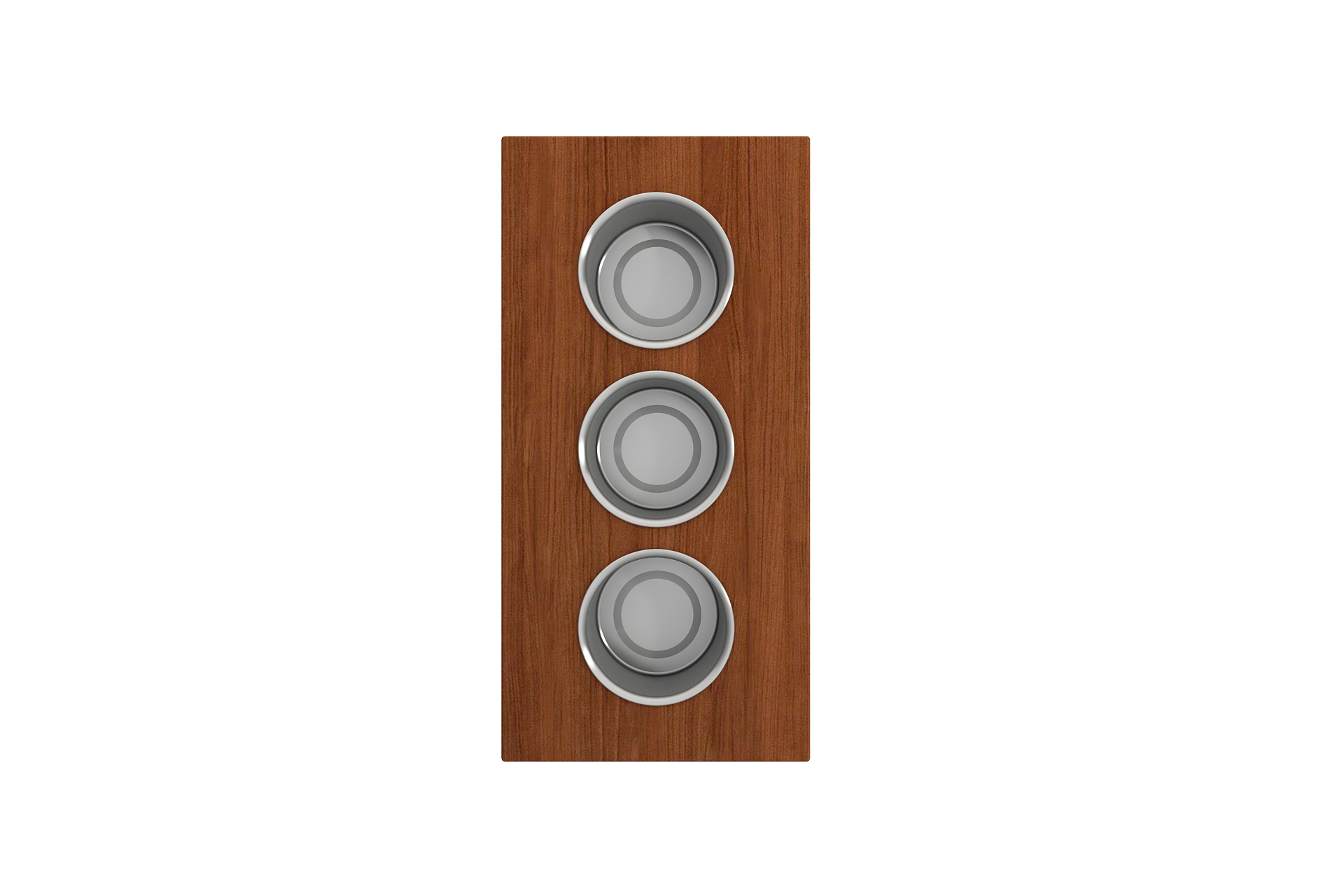 BOCCHI Wood Board with 3 Round Stainless Steel Bowls F/1616, 1618, 1633 (inner ledge), 2320 0010
