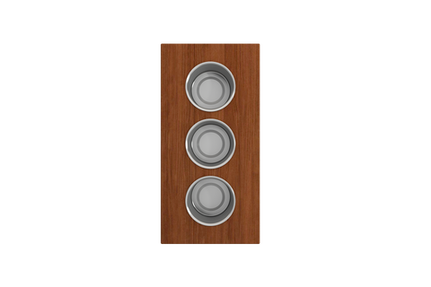 BOCCHI Wood Board with 3 Round Stainless Steel Bowls F/1616, 1618, 1633 (inner ledge), 2320 0010