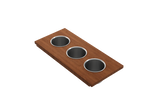 BOCCHI Wood Board with 3 Round Stainless Steel Bowls