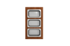 BOCCHI Wood Board with 3 Rectangular Stainless Steel Bowls F/1616, 1618, 1633 (inner ledge), 2320 0012