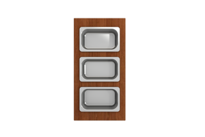 Alternate Image for BOCCHI Wood Board with 3 Rectangular Stainless Steel Bowls, 2320 0013