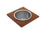 BOCCHI Wood Board with Large Round Stainless Steel Mixing Bowl and Colander F/1616, 1618, 1633 (inner ledge), 2320 0014