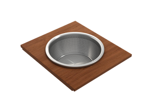 Alternate Image for BOCCHI Wood Board with Large Round Stainless Steel Mixing Bowl and Colander, 2320 0015