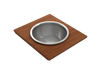 BOCCHI Wood Board with Large Round Stainless Steel Mixing Bowl and Colander, 2320 0015