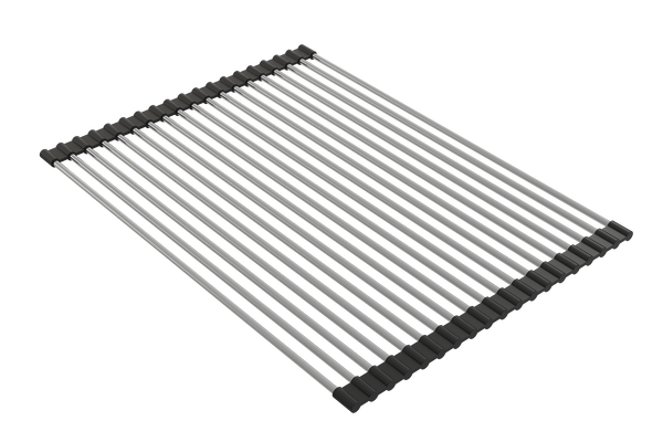 BOCCHI Roller Mat, Stainless Steel with Black Edging for Fireclay Workstation Sinks, 2350 0001