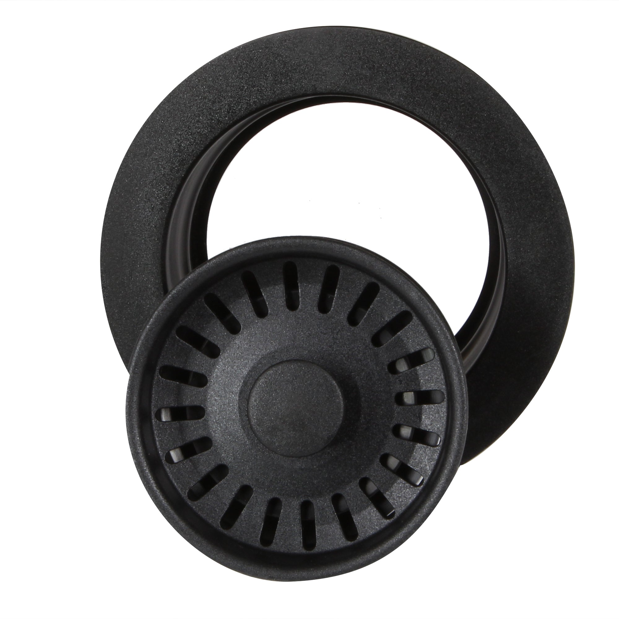 Nantucket Sinks Matte Black Disposal Trim Drain For Granite Composite Sinks, 3.5DF-GCMB
