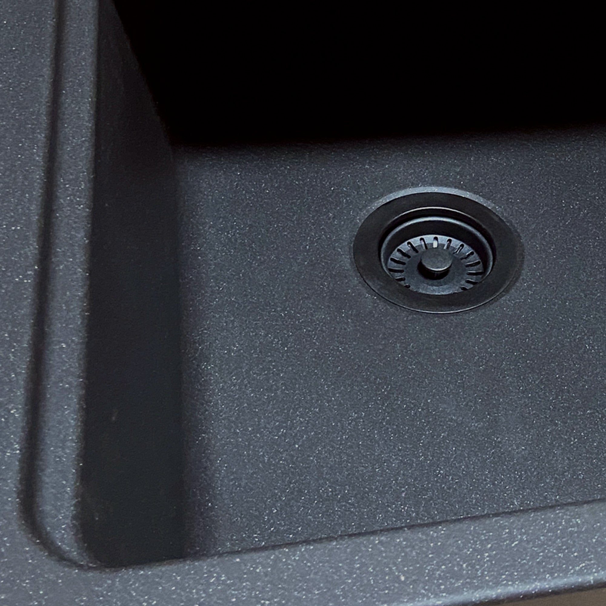 Nantucket Sinks Matte Black Disposal Trim Drain For Granite Composite Sinks, 3.5DF-GCMB