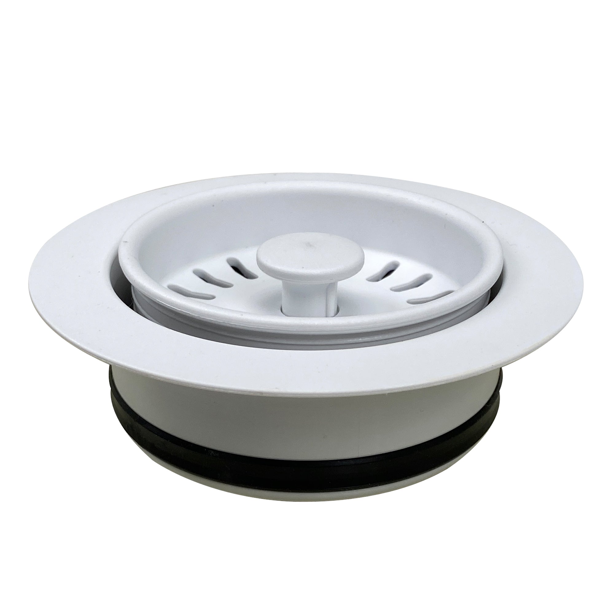 Nantucket Sinks White Disposal Flange Drain For Granite Composite Sinks, 3.5DF-GCW