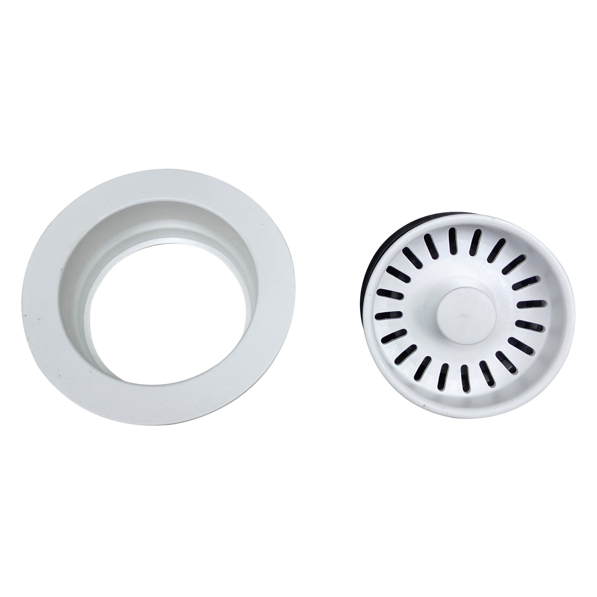Nantucket Sinks White Disposal Trim Drain For Granite Composite Sinks, 3.5DF-GCW