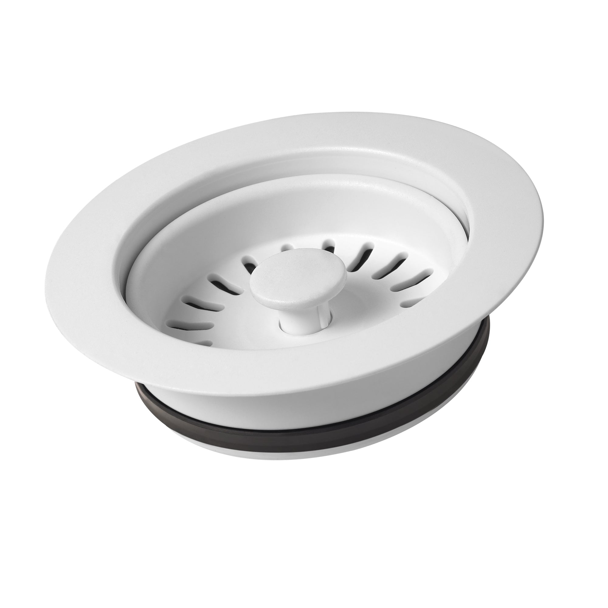 Nantucket Sinks White Disposal Trim Drain For Granite Composite Sinks, 3.5DF-GCW