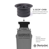 Nantucket Sink 3.5 Inch Extended Flange Disposal Kitchen Drain Brushed Oil Rubbed Bronze 3.5EDF-ORB - The Sink Boutique
