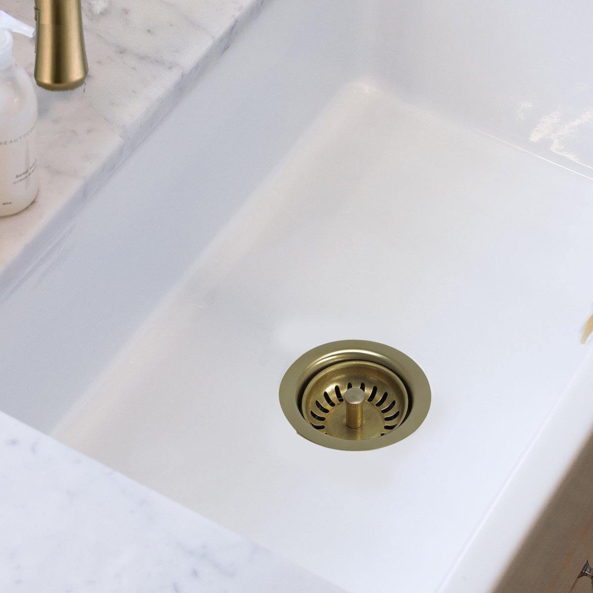 Nantucket Sinks Nantucket Sink 3.5 Inch Extended Flange Disposal Kitchen Drain Brass, 3.5EDF-PB - The Sink Boutique