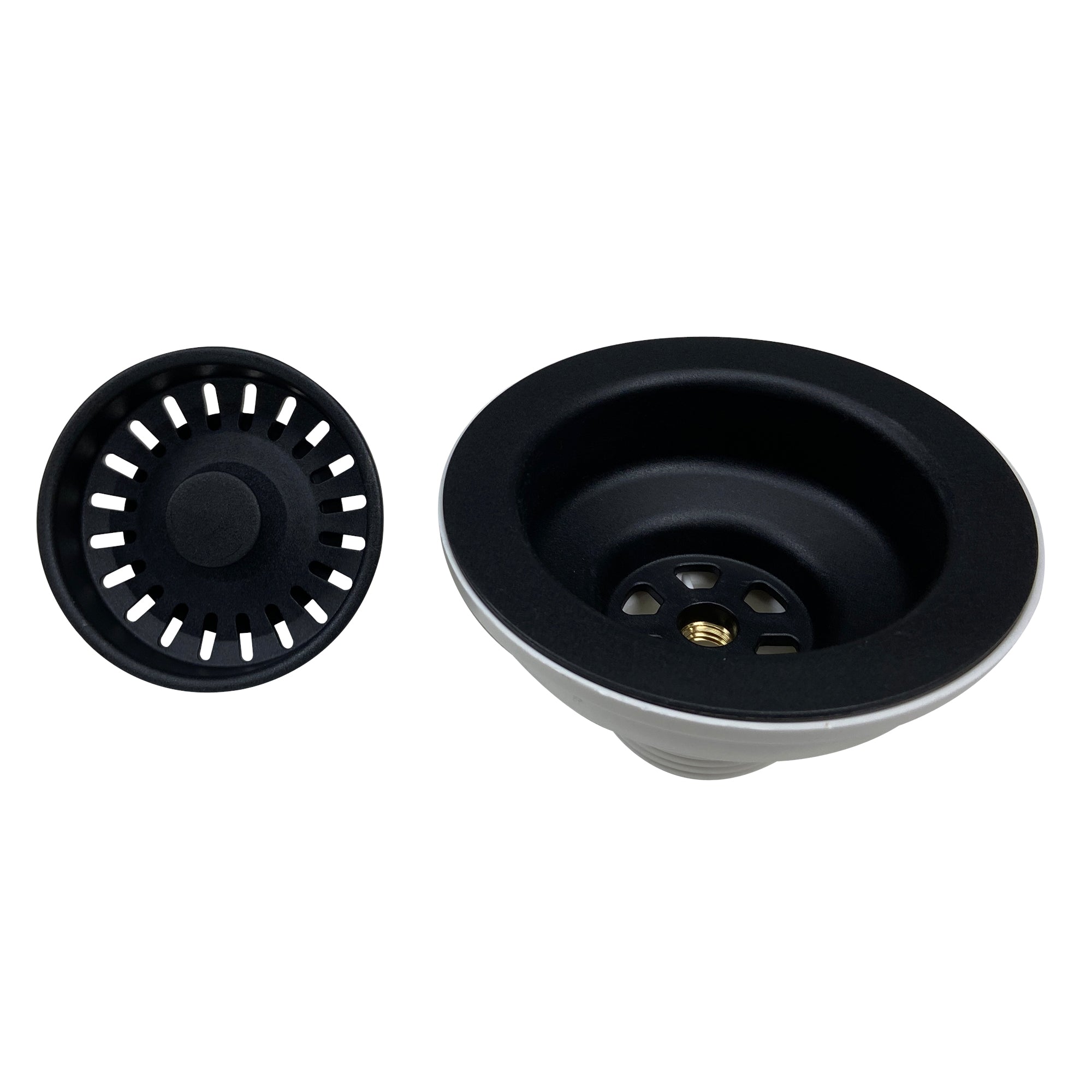 Kitchen Sink Basket Strainer for 3.5-Inch Drain Openings, Matte Black