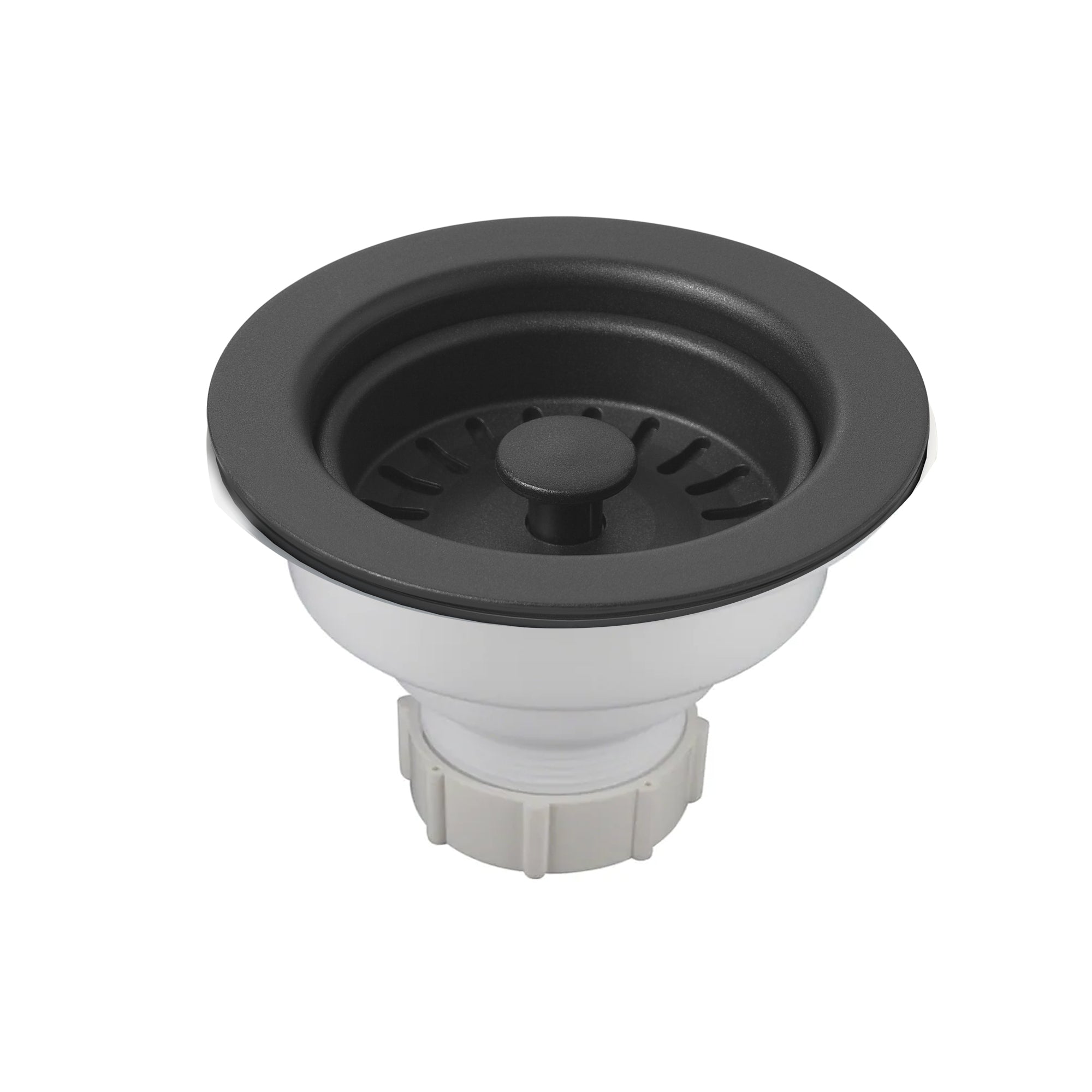 Nantucket Sinks Basket Strainer Kitchen Drain For Granite Composite Sinks - Matte Black, 3.5KD-GCMB