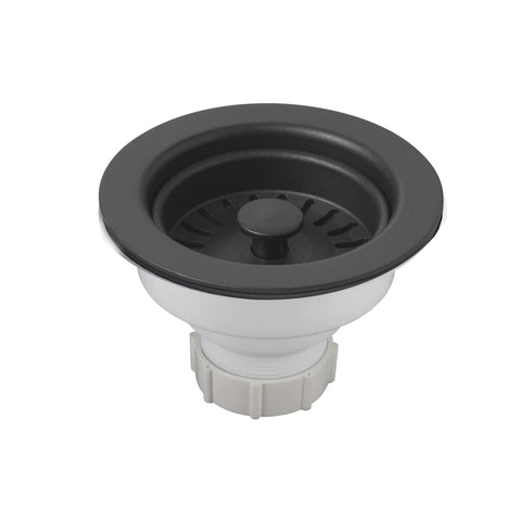 Kitchen Sink Basket Strainer Drain Assembly Matte Black