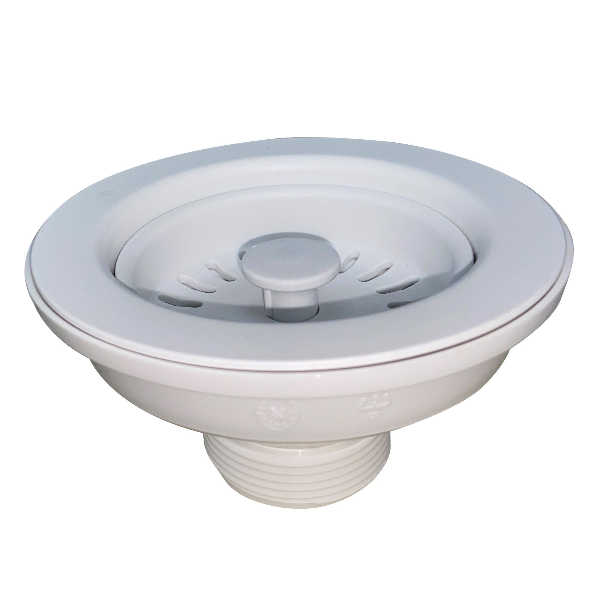 Nantucket Sinks Basket Strainer Kitchen Drain For Granite Composite Sinks - White, 3.5KD-GCW