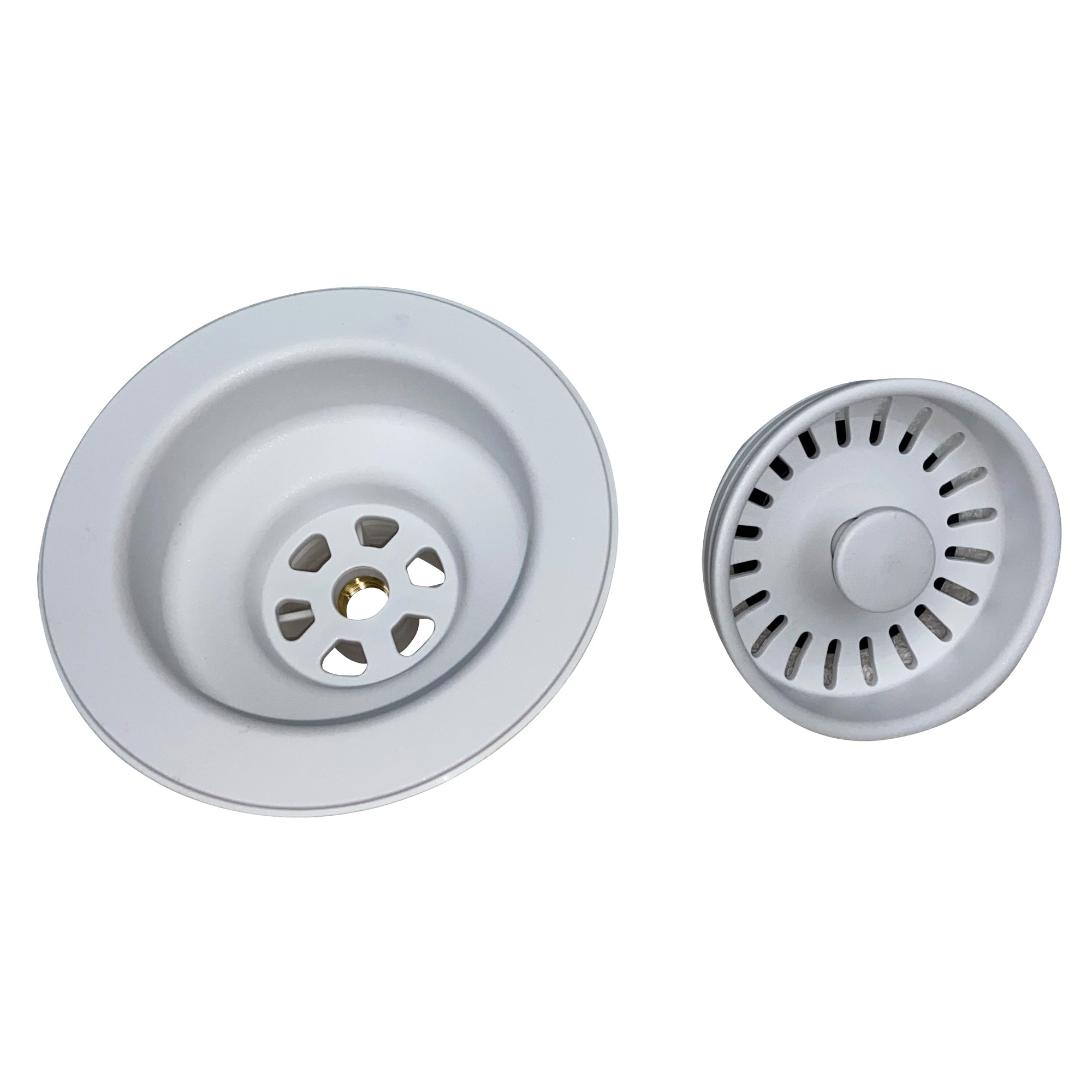 Nantucket Sinks Basket Strainer Kitchen Drain For Granite Composite Sinks - White, 3.5KD-GCW