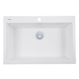 Nantucket Sinks Basket Strainer Kitchen Drain For Granite Composite Sinks - White, 3.5KD-GCW